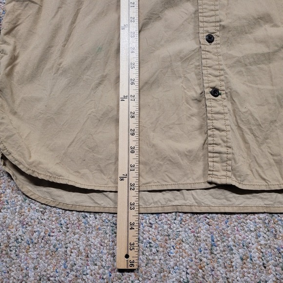Tommy Hilfiger Shirt Mens 2XL Beige Corduroy Button Up Long Sleeve Safari Trim - Picture 10 of 15